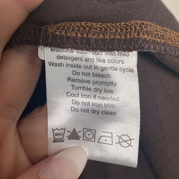 NORTH END SPORT Long Sleeve Organic Cotton Athletic Top - Brown XL - Picture 4 of 5